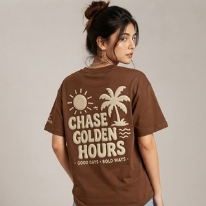 T-shirt imprimé pour femmes, haut décontracté à imprimé graphique, tissu en coton léger et respirant pour l'été, à porter au quotidien - Product Image 6