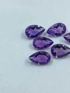 Pierre précieuse améthyste violette de qualité supérieure en forme de poire, pierre en vrac de 4,75 carats, 5x8mm pour la fabrication de bijoux, 6 pièces - Product Image 3