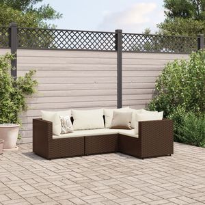Ensemble de salon de jardin modulaire moyen en rotin PE marron pour usage extérieur - Product Image 1