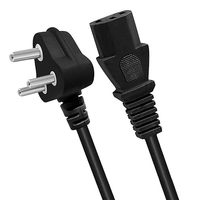 Kabel Daya AC SYONG 1.5m India 3-Pin untuk Printer Monitor TV PC Komputer Desktop Kabel Pengganti Daya Utama 240V 16A C13 Keluaran Hitam