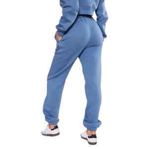 Logo personnalisé Survêtement 2 pièces Ensemble Crop Sweatshirt Jogger Pantalon de survêtement uni pour femmes French Terry survêtements pour femmes ensembles - Product Image 6