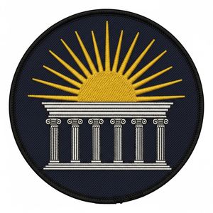 Parche Masónico de Estrella de Rayos Ondulados Bordado en Marrón y Dorado, Insignia Redonda para la Sociedad Fraternal, Simbología, Accesorio de Uniforme - Product Image 2