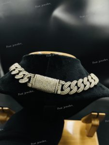 Hip Hop Rhodium Plated 925 Silver - <b>VVS</b> Round Cut Moissanite <b>Diamond</b> Maimi Cuban Link <b>Chain</b> For Unisex - Product Image 3