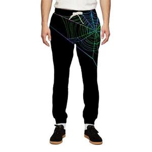 Pantalones Deportivos Estampados para Hombre con Logotipo de Hoja Verde, Cintura Elástica con Cordón, Joggers Casuales 100% Algodón, Peso Medio, para Otoño - Product Image 3