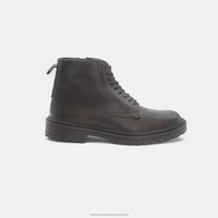 Sepatu Boots Coklat untuk Pria Kulit Asli Buatan Tangan