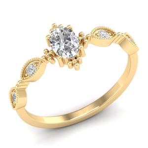 Bagues de fiançailles REYES en or massif 14 carats de haute qualité, diamant ovale de 0,59 carat cultivé en laboratoire CVD, pour femmes, bijoux fins de luxe - Product Image 2