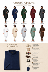 <b>Mens</b> Royal Blue Silk <b>Kurta</b> Pajama Ethnic Indian Traditional <b>Kurta</b> Pyjama Set <b>Men</b> Casual Festive Wear Designer Suit - Product Image 2