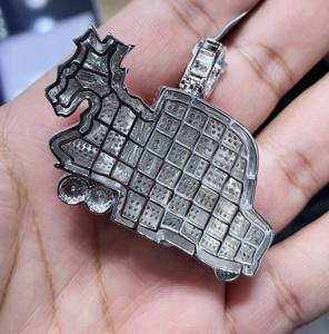 Colgante de Lujo con Diseño de Camión de Dinero, Chapado en Oro de 14K, con Moissanita VVS y Plata 925, Joyería Hip Hop para Hombre - Product Image 6