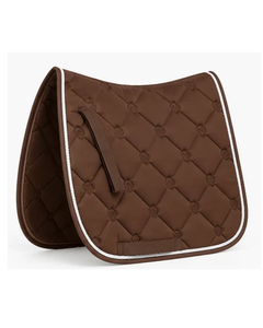 Nouvelle arrivée : tapis de selle tout usage pour chevaux, design équin, marron chocolat, matelassé losanges, logo brodé. - Product Image 3