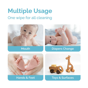 Lingettes humides pour bébé hoppi (7 lingettes x 8 paquets par paquet) - Product Image 2