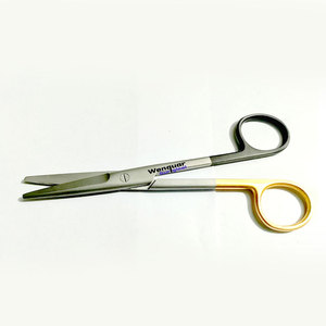 กรรไกรผ่าตัดเคลือบทองและดำแบบกำหนดเอง ยี่ห้อ Mayo รุ่น Dissecting Dressing Scissors คมพิเศษ ผลิตจากเหล็ก TC แบบตรง - Product Image 4