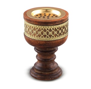 เตาเผาบัคฮูร์ตกแต่งรอมฎอน – ไม้หอมมาบคัฮาราพร้อมเครื่องประดับทองเหลือง ที่วางธูปแบบอาหรับ ของตกแต่งบ้านหรูหราสำหรับเทศกาลอีด ขายส่ง - Product Image 1