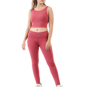 Conjunto de Yoga de 2 Piezas para Mujer, Bra Deportivo sin Costuras, Leggings Estampados de Cintura Alta, Ropa Deportiva Transpirable - Product Image 1