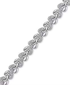 Bracciale con maglie a diamante (1/4 ct. t.w.) in argento sterling |   Macy's - Product Image 1