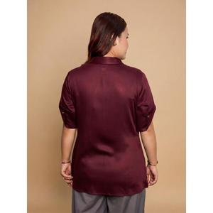Chemise en coton uni pour femme, coupe décontractée, col classique, manches longues, haut décontracté, acheter directement auprès du fournisseur - Product Image 4