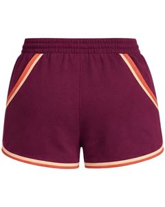 <b>Women</b> Maroon Sports <b>Shorts</b> Polyester Spandex Breathable Panel <b>Elastic</b> <b>Waist</b> Drawstring Gym Running Workout Casual Activewear - Product Image 2