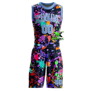 Ensemble de maillots de basket-ball VANTEX SPORTS, noir, rouge, imprimé camouflage, 00, respirant, respectueux de l'environnement, uniformes d'équipe - Product Image 5