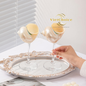 Vietchoice Conch Shell Champagne Glass Luxury Handmade Cocktail <b>Cup</b> With Natural Shell Stem <b>For</b> Restaurants Resorts Hotels Part - Product Image 3