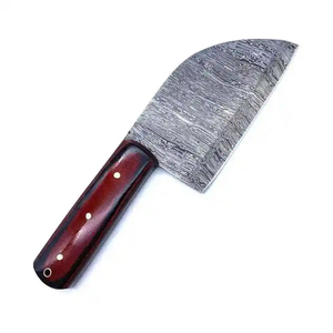 Cuchillo de Chef Burraq OEM Hecho a Mano, de Acero de Damasco de Grado Industrial, Multifuncional, con Patrón Trenzado, Funda de Cuero, para Uso en la Cocina - Product Image 4