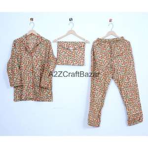 Nuevo Diseño, Conjunto de Pijama para Mujer, 100% Algodón, Suave y Transpirable, con Cintura Elástica y Mangas Largas - Product Image 1