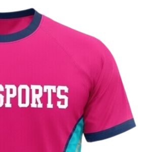 Unisex Pink Teal Sublimation Netball Jersey <b>Polyester</b> Crewneck Athletic Team Sports <b>Shirt</b> Training Match Performance Clothing - Product Image 4