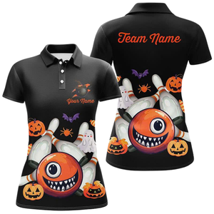 Cheap Wholesale Polo <b>Shirt</b> Sublimation <b>Halloween</b> Pumpkin Ghost Print Free Sample Available - Product Image 1