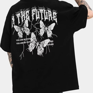 T-shirt graphique à manches courtes, idéal pour le style streetwear estival. Les commandes personnalisées sont disponibles directement de l'usine F10. - Product Image 1