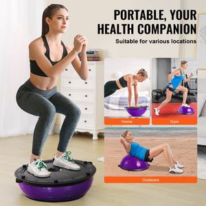 Addestratore di palline da 23 pollici per mezzo esercizio viola da 660 libbre stabilità per la resistenza della palla Yoga fasce per l'allenamento per tutto il corpo della palestra - Product Image 6