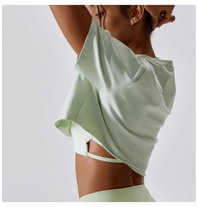 Camisetas Cortas Personalizadas con Rayas Negras, Corte Regular, 100% Algodón Ecológico, Antiarrugas, de Secado Rápido, Manga Corta, para Gimnasio, Mujer - Product Image 3