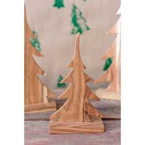 Juego de Adornos Navideños de Madera Románticos, Decoración Triangular Marrón Natural para Mesa, Decoración Festiva para Fiestas, Duradera y Ecológica - Product Image 2