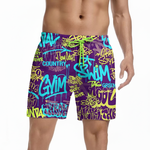 Shorts de bain pour hommes grandes tailles, 100 % polyester, séchage rapide, respirants, écologiques, pour la plage et le surf, été - Product Image 5