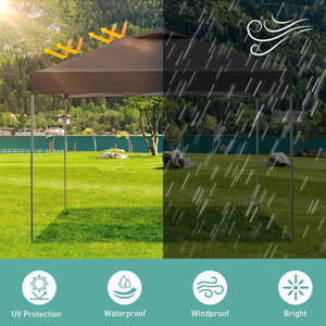 Carpa Plegable Resistente al Agua de Poliéster, con Estructura de Acero, Portátil, para Jardín, Camping y Eventos al Aire Libre, para las Cuatro Estaciones - Product Image 6