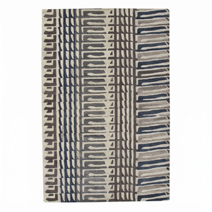 DECORDEC Tapis en laine fait main géométrique rectangulaire noir et gris, antidérapant, écologique, à poils moyens, motif halo médaillon, pour salon moderne - Product Image 1