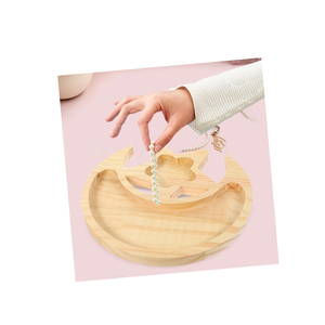 ถาดไม้ตกแต่งรูปพระจันทร์สำหรับเสิร์ฟอาหาร เหมาะสำหรับเสิร์ฟเค้ก อินทผลัม และขนมหวานอื่นๆ ในราคาประหยัด - Product Image 1