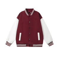 Jaket Varsity Vintage Longgar Grosir Layenne, Warna Kustom Bordir, Jaket Baseball Hip Hop untuk Pria