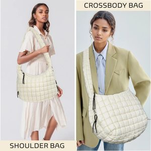 Wholesale Light Weight Woman <b>Large</b> Travel Weekender Quilt Stitching <b>Bags</b> Polyester Quilted Puffer Satchel Handbag Puffy <b>Bag</b> - Product Image 6