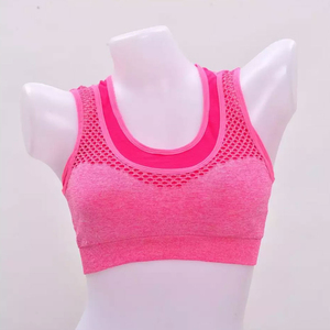 Soutien-gorge de sport noir léger et simple sans coutures avec dos croisé, maintien élevé, haut d'entraînement pour femme - Product Image 4