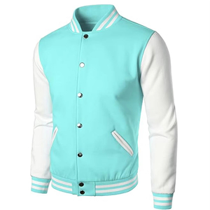 Veste universitaire sur mesure de qualité supérieure, manches en cuir blanc, corps en laine noire, veste universitaire style Letterman, prix de gros abordable - Product Image 6