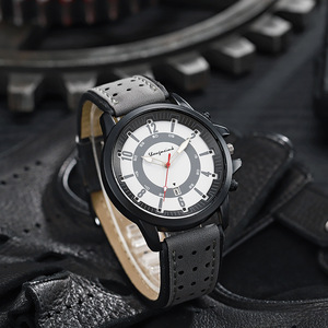 Men's Quartz Alloy case Leather Strap Pointer Dial 10mm Thick Simple and Fashionable Perpetual Calendar Watch - Product Image 3