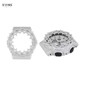 D'VINS Lunette de montre Hip Hop plaquée or rose, motif épines de gazon, Moissanite, 19-25MM, Remplacement de protection de montre pour Dj13254hj - Product Image 2