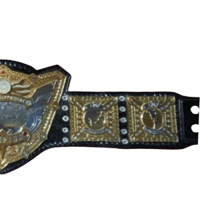 Ceinture de champion du monde de la lutte personnalisable, plaquée or de qualité supérieure, avec sangle en cuir noir - Product Image 4