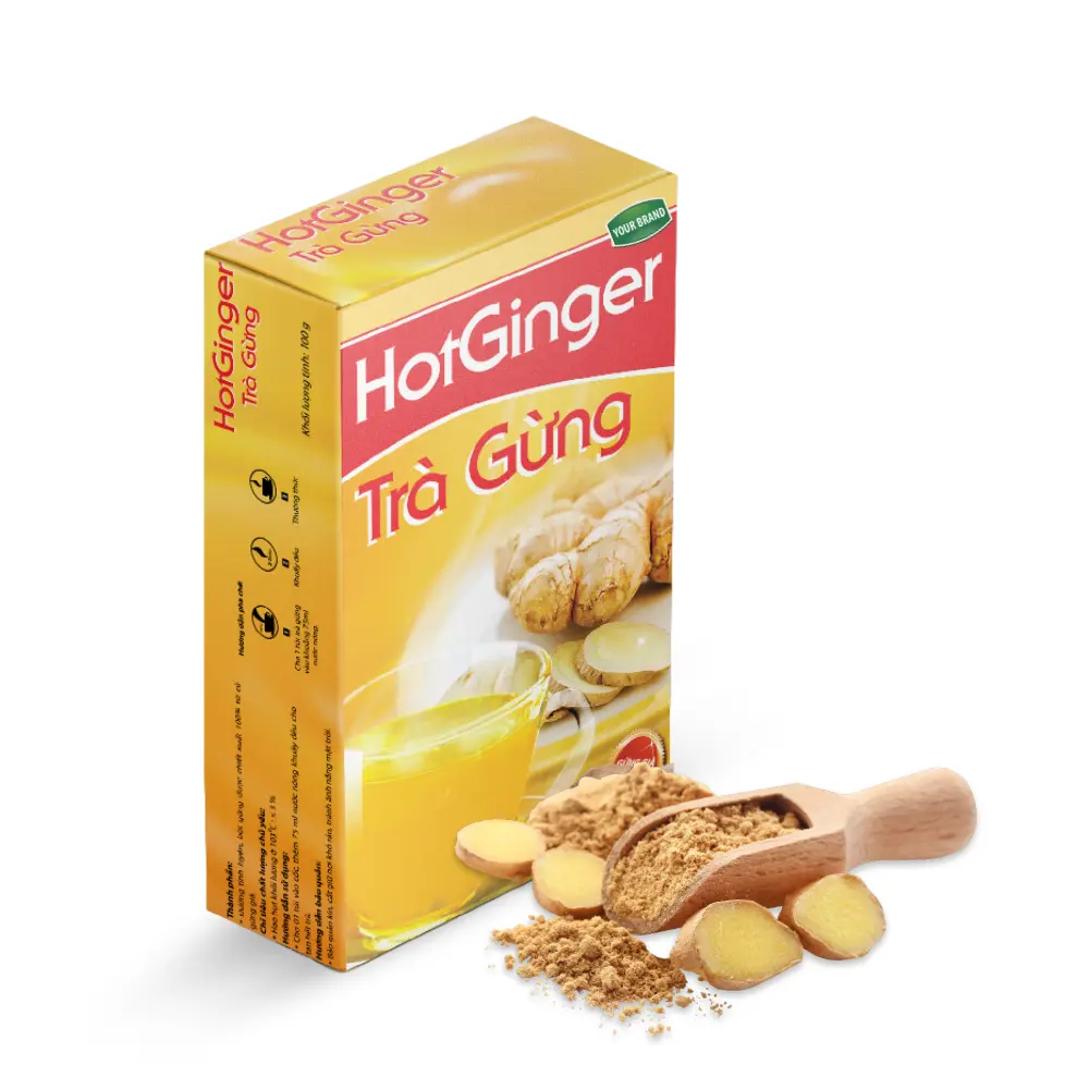 OEM Venta al por mayor Bebida en polvo Delicioso té de hierbas 15g por bolsita Té al por mayor Té de jengibre instantáneo