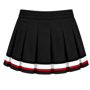 Ensemble uniforme de cheerleading noir et rouge, haut à manches courtes, jupe plissée, vêtements de sport d'équipe, tenue d'entraînement athlétique, vêtements de compétition - Product Image 4
