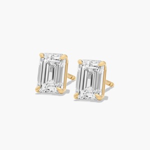 925 Sterling Silver Moissanite Diamond <b>Stud</b> Earrings <b>Emerald</b> Cut VVS1 D Color Sparkling Fine Jewelry for Women Men Party Gift - Product Image 1