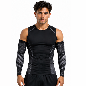 Manchons de compression personnalisés pour hommes – Entraînement sportif, fitness, course à pied, cyclisme – Respirants, extensibles, soutien athlétique, protection - Product Image 2
