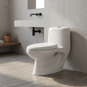 Ensemble WC et lavabo en céramique monobloc moderne avec double chasse pour la fourniture de projets au Moyen-Orient - Product Image 5