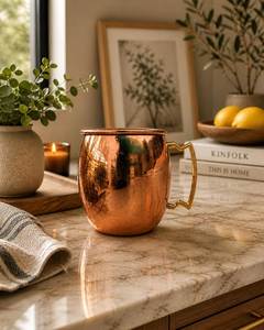 Hammered copper beverage <b>mug</b> collection silver woodland drink cups reusable cocktail <b>mugs</b> premium durable - Product Image 4