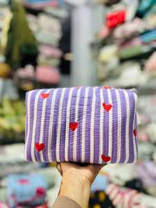 Vintage Bohemian Embroidered Cotton Fashion Waterproof Zipper Soft Handle Eco-Friendly <b>Makeup</b> <b>Case</b> Travel Pouch Veer Brand - Product Image 1