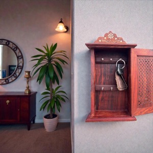 Vintage Style Wooden <b>Key</b> Holder <b>Wall</b> Mounted <b>Key</b> <b>Hooks</b> Ideal For Multiple Family Members <b>Keys</b> And Home Entryway <b>Key</b> Storage - Product Image 5