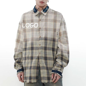 Camisas de Manga Larga Vintage Extra Grandes de Alta Gama Personalizadas – Denim Desgastado por el Sol, Abotonadas en Dos Tonos para Venta al por Mayor en Alibaba - Product Image 3